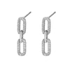 Wholesale Women's Geometric Copper Gold Plated Interlocking Zircon Microset Earrings