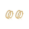 Wholesale Women's Geometric Copper Gold Plated Zircon Nonpierced Ear Clips
