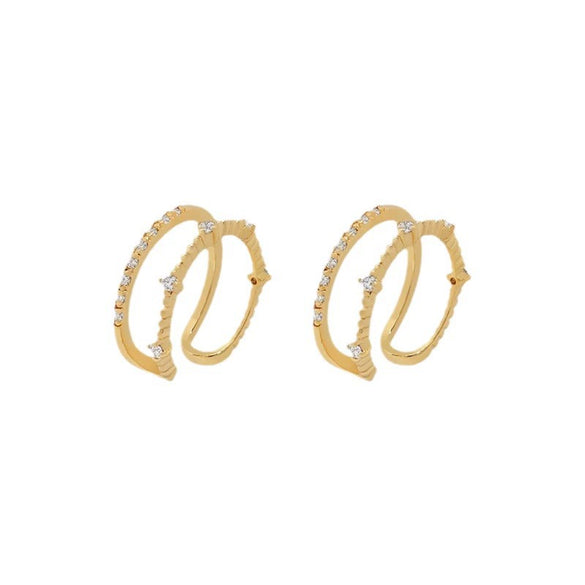 Wholesale Women's Geometric Copper Gold Plated Zircon Nonpierced Ear Clips
