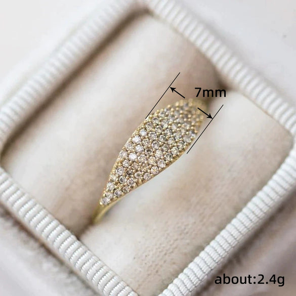 Wholesale Women's Geometric Copper Inlaid Zircon Ring