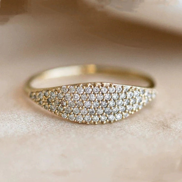 Wholesale Women's Geometric Copper Inlaid Zircon Ring