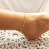 Wholesale Women's Geometric Copper 14K Gold Plated Disc Chain Anklet Jewelry