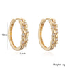 Wholesale Women's Geometric Copper 18K Gold Plated Micro Setting Hoop Earrings