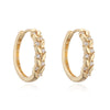 Wholesale Women's Geometric Copper 18K Gold Plated Micro Setting Hoop Earrings