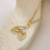 Wholesale Women's Geometric Copper 18K Gold Plated Zircon Motherofpearl Fishtail Pendant Necklace
