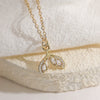 Wholesale Women's Geometric Copper 18K Gold Plated Zircon Motherofpearl Fishtail Pendant Necklace