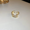 Wholesale Women's Geometric Copper Light Luxury Ring With Real Gold Electroplated