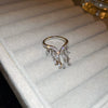 Wholesale Women's Geometric Copper Light Luxury Ring With Real Gold Electroplated