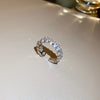 Wholesale Women's Geometric Copper Light Luxury Ring With Real Gold Electroplated