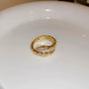 Wholesale Women's Geometric Copper Light Luxury Ring With Real Gold Electroplated