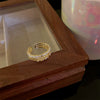 Wholesale Women's Geometric Copper Light Luxury Ring With Real Gold Electroplated