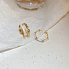 Wholesale Women's Geometric Copper Light Luxury Ring With Real Gold Electroplated