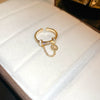 Wholesale Women's Geometric Copper Light Luxury Ring With Real Gold Electroplated