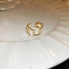 Wholesale Women's Geometric Copper Light Luxury Ring With Real Gold Electroplated