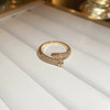 Wholesale Women's Geometric Copper Light Luxury Ring With Real Gold Electroplated