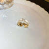 Wholesale Women's Geometric Copper Light Luxury Ring With Real Gold Electroplated