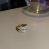 Wholesale Women's Geometric Copper Light Luxury Ring With Real Gold Electroplated