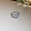 Wholesale Women's Geometric Copper Light Luxury Ring With Real Gold Electroplated