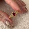 Wholesale Women's Geometric Copper Light Luxury Ring With Real Gold Electroplated