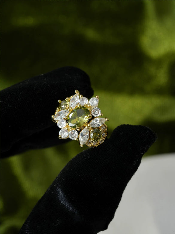 Wholesale Women's Geometric Copper Light Luxury Ring With Real Gold Electroplated