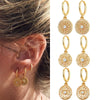 Wholesale Women's Geometric Copper Plated With Real Gold Devil's Eye Earrings