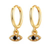 Wholesale Women's Geometric Copper Plated With Real Gold Devil's Eye Earrings