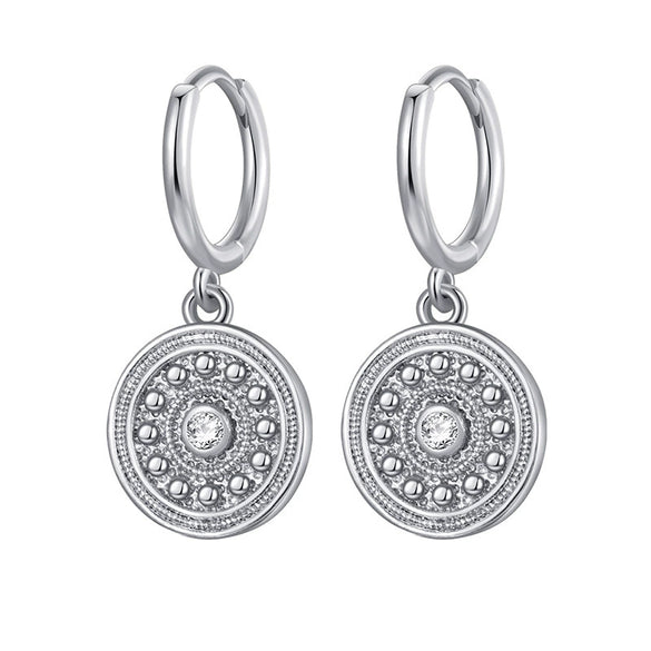 Wholesale Women's Geometric Copper Plated With Real Gold Devil's Eye Earrings