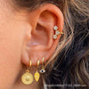 Wholesale Women's Geometric Copper Plated With Real Gold Devil's Eye Earrings