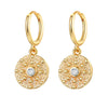 Wholesale Women's Geometric Copper Plated With Real Gold Devil's Eye Earrings