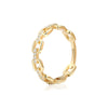 Wholesale Women's Geometric Copper Real Gold Plated Diamond Ring Retro Simple Jewelry