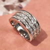 Wholesale Women's Geometric Copper Ring Inlaid Zircon Hip Hop Fashion Engagement Ring