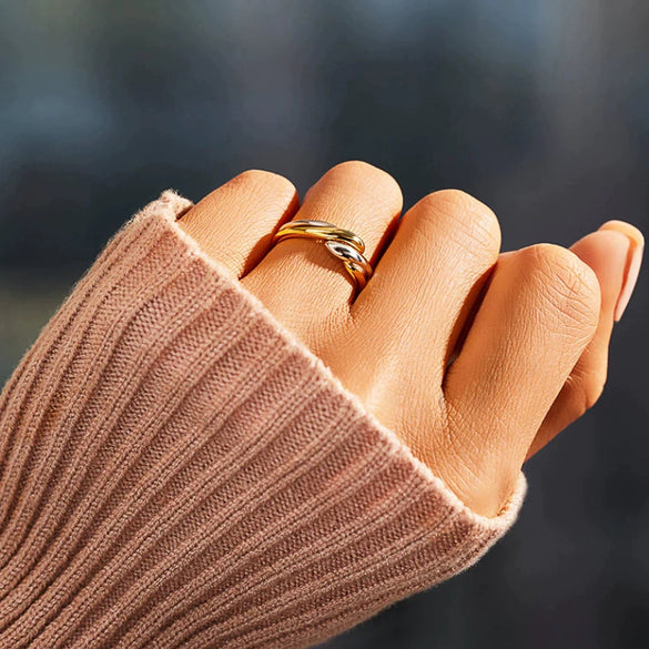 Wholesale Women's Geometric Copper Ring With Electroplating Niche Style