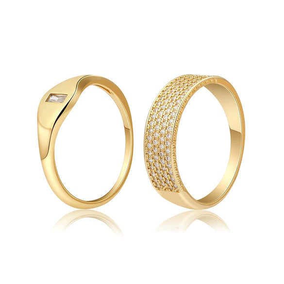 Wholesale Women's Geometric Copper Ring With Microencrusted Diamond And Electroplating Stylish Simple Ins Style