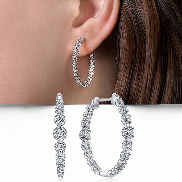 Wholesale Women's Geometric Copper Zircon Earrings Niche Style