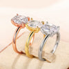 Wholesale Women's Geometric Copper Zircon Inlaid Oval Ring Jewelry