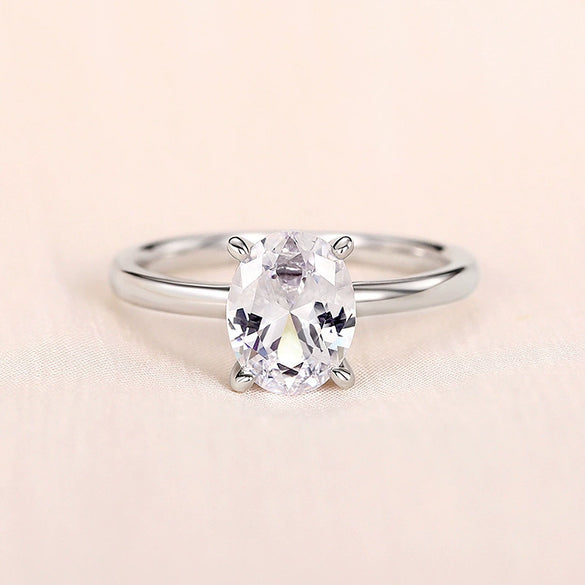 Wholesale Women's Geometric Copper Zircon Inlaid Oval Ring Jewelry
