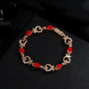 Wholesale Women's Geometric Copper Zircon Woven Claw Chain Bracelet Set With Diamonds