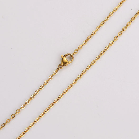 Wholesale Women's Geometric Cross Chain Necklace Titanium Steel Electroplated