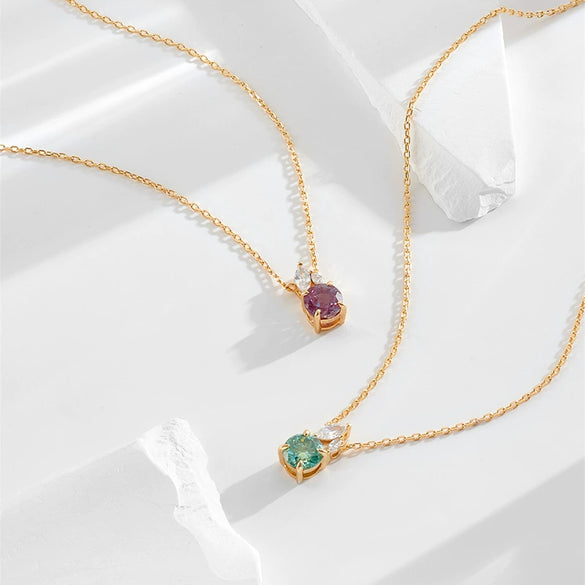 Wholesale Women's Geometric Cross Chain 925 Silver Electroplated Moissanite Clavicle Necklace