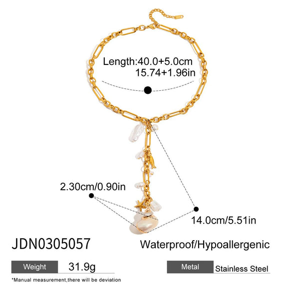 Wholesale Women's Geometric Cross Long Yshaped Necklace Electroplated Titanium Steel And Stainless Steel Jewelry