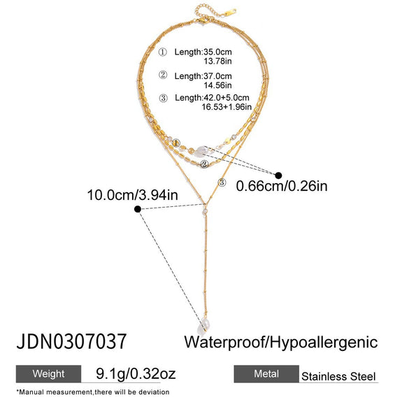 Wholesale Women's Geometric Cross Long Yshaped Necklace Electroplated Titanium Steel And Stainless Steel Jewelry