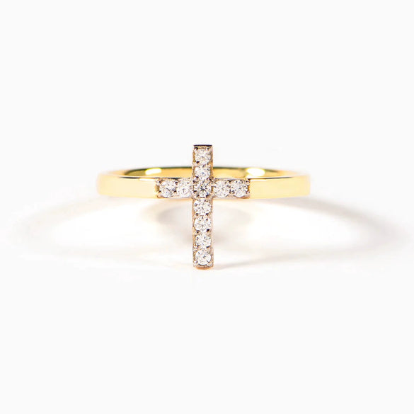 Wholesale Women's Geometric Cross Ring S925 Sterling Silver Dyed Black Electroplated