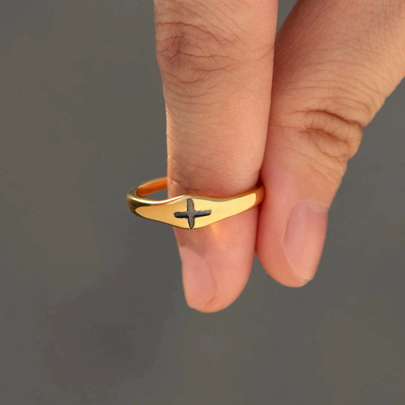 Wholesale Women's Geometric Cross Ring Silver 925 Sterling Silver Electroplated
