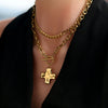 Wholesale Women's Geometric Cross Stainless Steel Electroplated Necklace