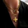 Wholesale Women's Geometric Cross Stainless Steel Electroplated Necklace
