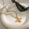 Wholesale Women's Geometric Cross Titanium Steel And Stainless Steel Electroplated Necklace Jewelry