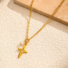 Wholesale Women's Geometric Cross Titanium Steel Stainless Steel Necklace With Vacuum Real Gold Plating In Pvd Furnace