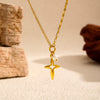 Wholesale Women's Geometric Cross Titanium Steel Stainless Steel Necklace With Vacuum Real Gold Plating In Pvd Furnace