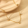 Wholesale Women's Geometric Cross Zircon Pendant Titanium Steel Necklace With 18K Gold Plating And Polishing