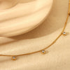 Wholesale Women's Geometric Cross Zircon Pendant Titanium Steel Necklace With 18K Gold Plating And Polishing